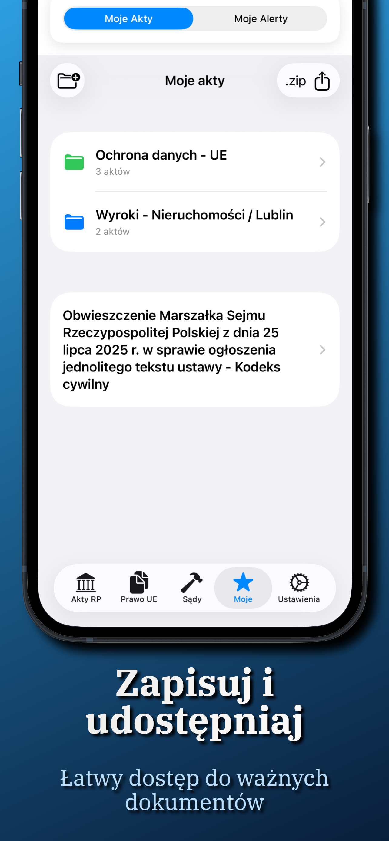 Screenshot aplikacji Baza Prawna 6